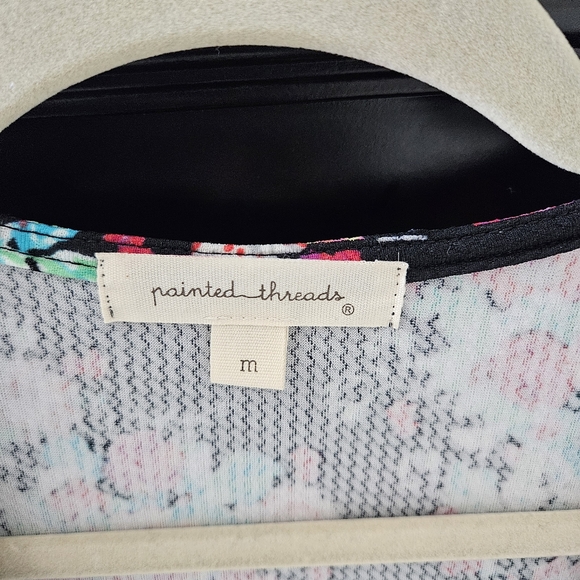 Painted Thread Floral Mini Dress - Picture 5 of 5